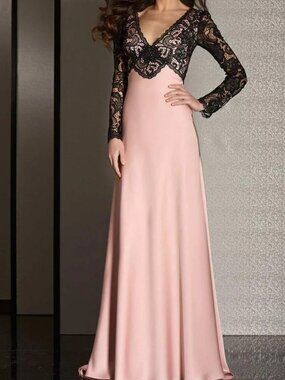 NWT Clarisse M6222 Mother of the Bride Dress Blush/Black Size 14